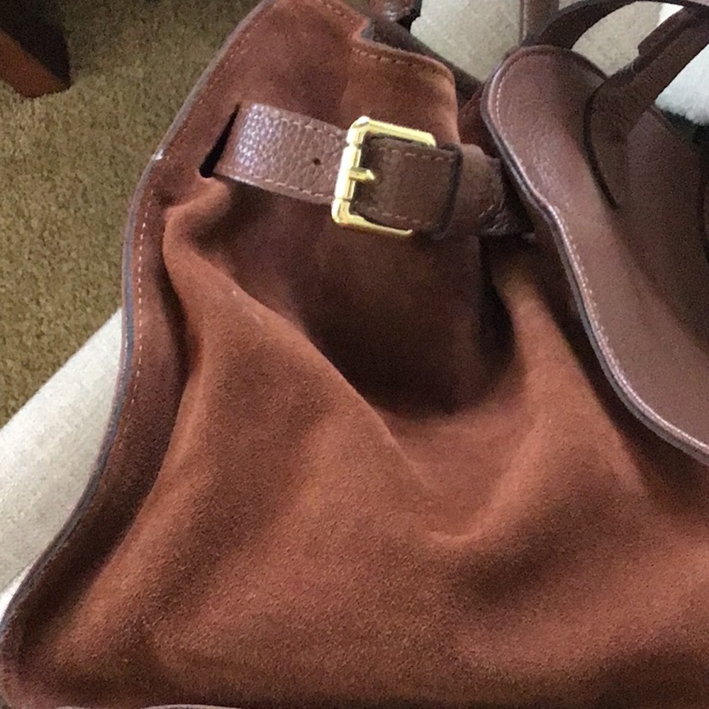 Classic Women's Brown Leather Satchel - Structured Top-Handle Shoulder Bag - Picture 4 of 5